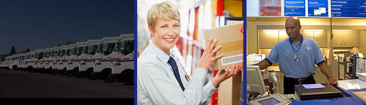 Woman Placing Postal Package on Shelf